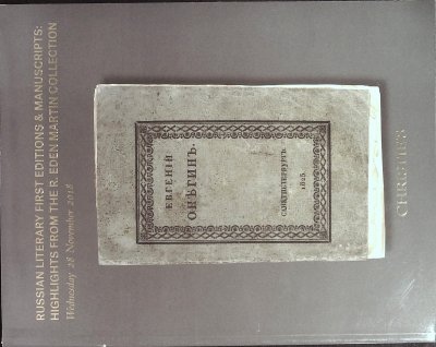 Russian Literary Editions & Manuscripts: highlights from the R. Eden <artin Collection  November 2018 cover