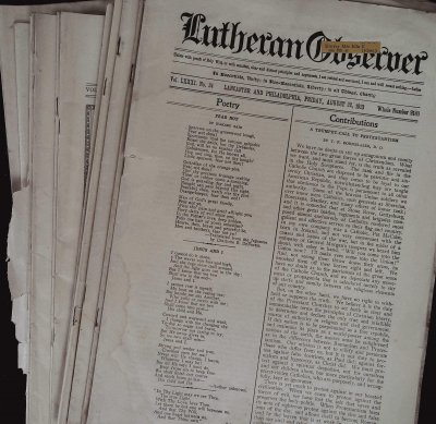 Lot of 3 Lutheran Observer Magazines ranging 1913-1916 and 8 The Lutheran Magazines ranging 1924-1932
