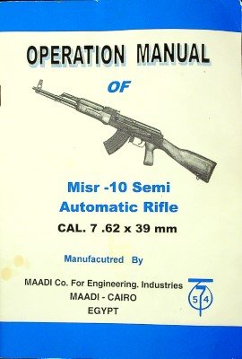 Operation Manual of Misr-10 Semi Automatic Rifle CAL. 7 .62x39mm cover