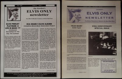 Jay Gordon's Elvis Only Newsletter, Vol. 2, no 4-Vol. 5, nos. 1, 3-7 (May 1997-Feb, Apr-Aug 2000)