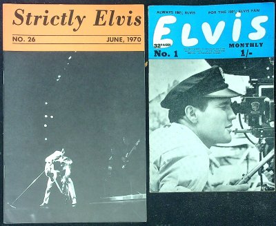Strictly Elvis magazine, 11 items 1970-1974; Elvis Monthly, 6 items, issues from No. 1-155 cover