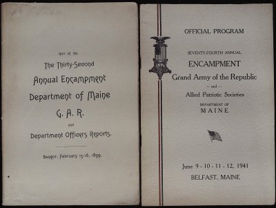 Official Program: Annual Encampment, Grand Army of the Republic and Allied Patriotic Societies, Department of Maine (1899, 1916, 1933, 1941)