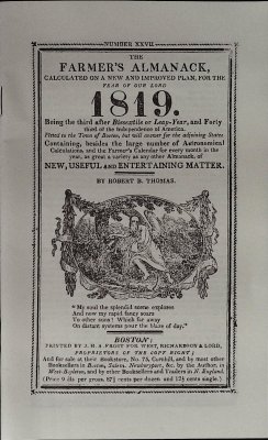 The Farmer's Almanack, Calculated on a New and Improved Plan, for the Year of Our Lord 1819. cover