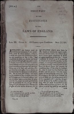 The First Part of the Institutes of the Laws of England. cover