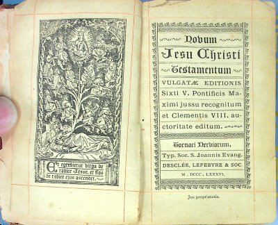 Novum Jesu Christi Testamentum, Vulgatae Editionis: Sixti V. Pontificis Maximi jussu recognitum et Clemens VIII. auctoritate editum cover