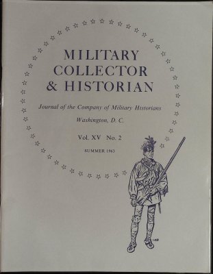 Military Collector and Historian Journal of the Company of Military  Historians. Lot of 24 issues. Summer 1963 to Spring of 1988. cover